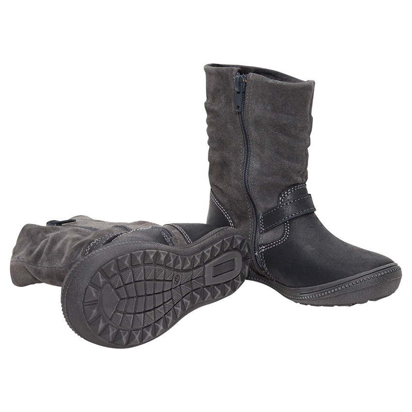 Bottines en cuir avec tige fluide et étoile en sequins 