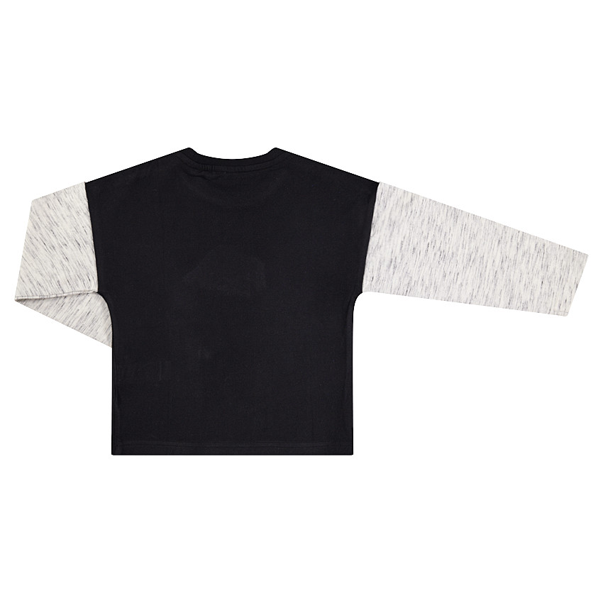 Tee-shirt manches longues effet 2 en 1 avec loup de Noel printé devant 