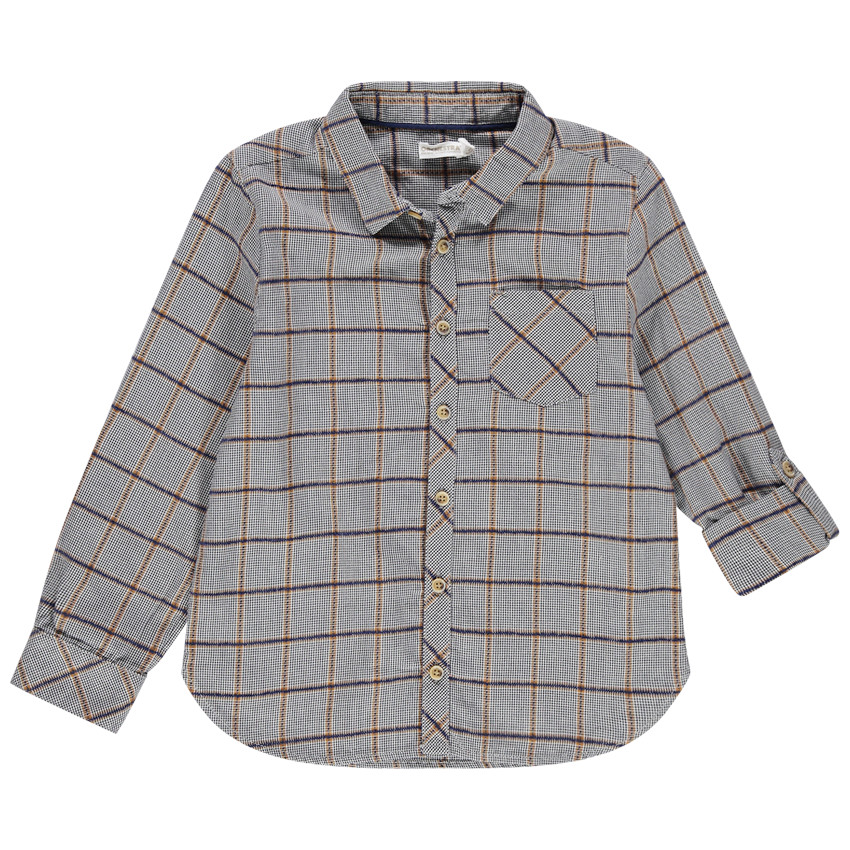 Chemise manches longues à carreaux en jacquard 