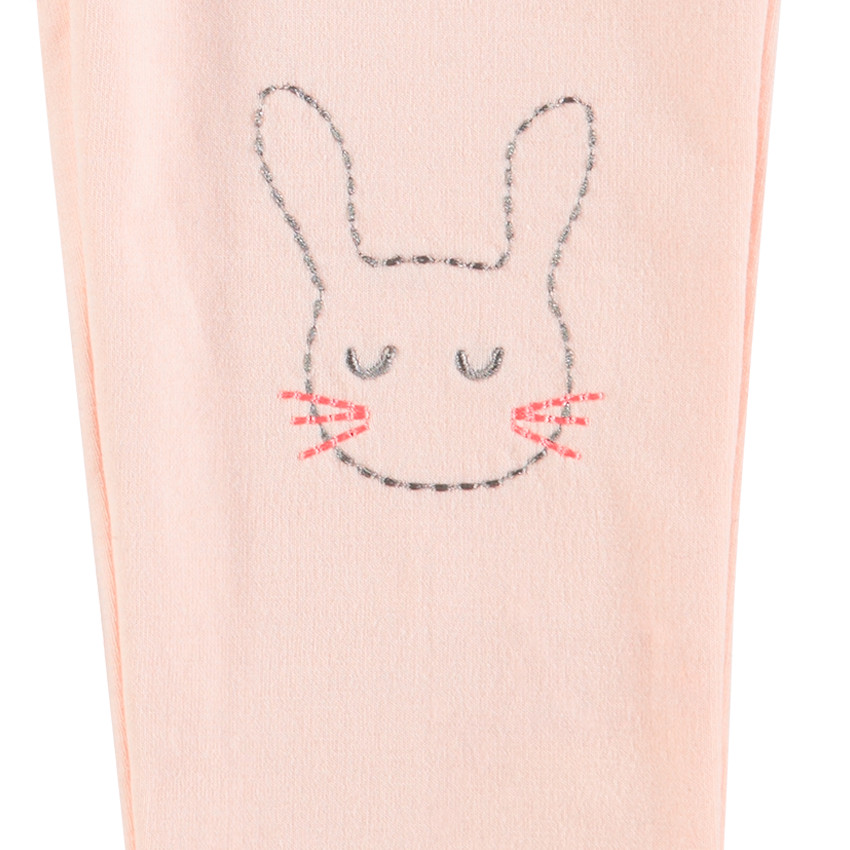 jegging en molleton avec lapins brodés 