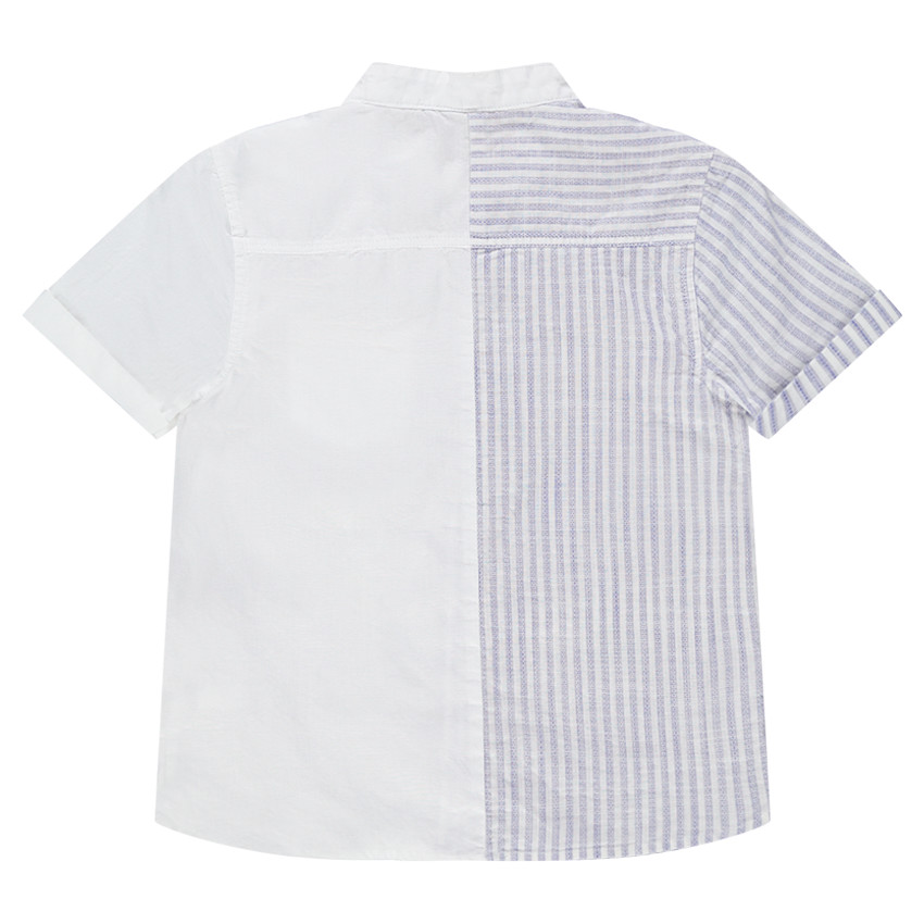 Chemise manches courtes avec rayures placées 
