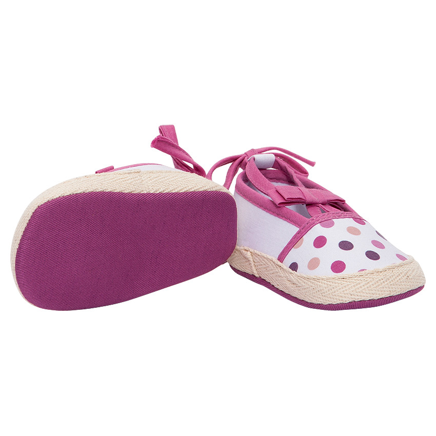 Espadrilles en toile avec noeud et imprimé pois 