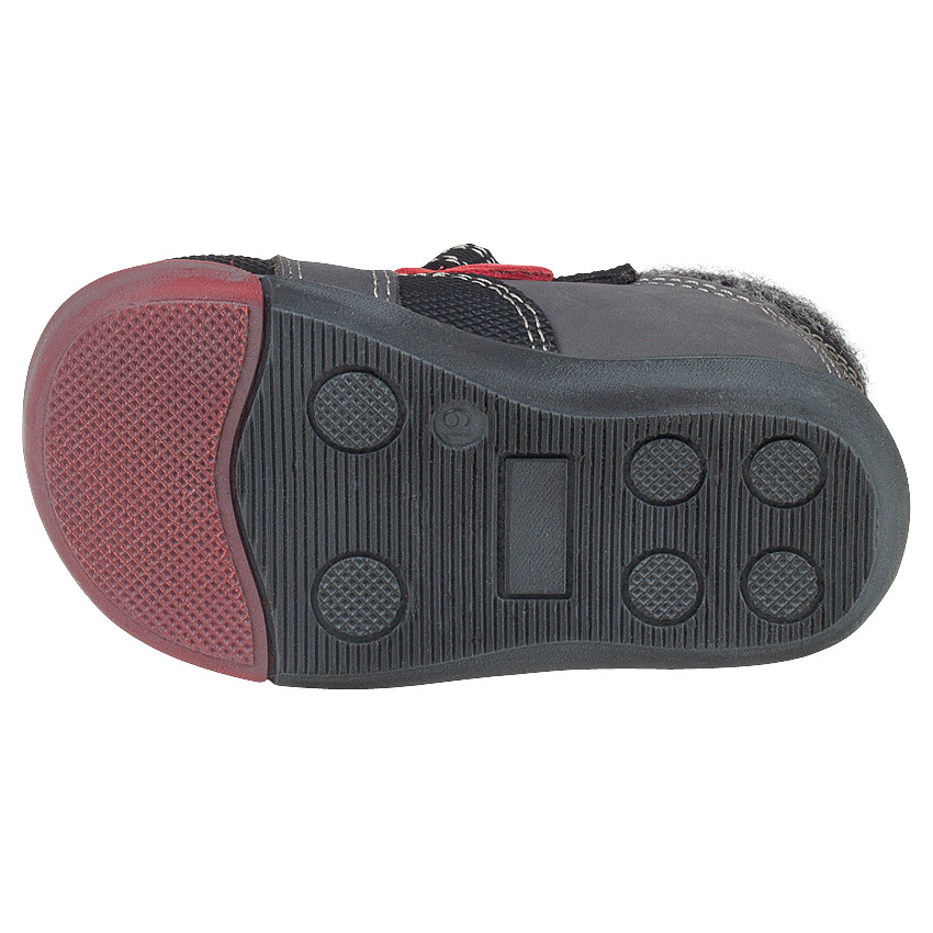 Bottillons en cuir à scratchs avec fausse fourrure 