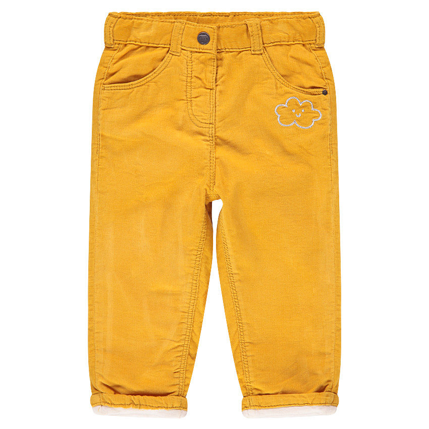 Pantalon en velours côtelé avec nuage brodé 
