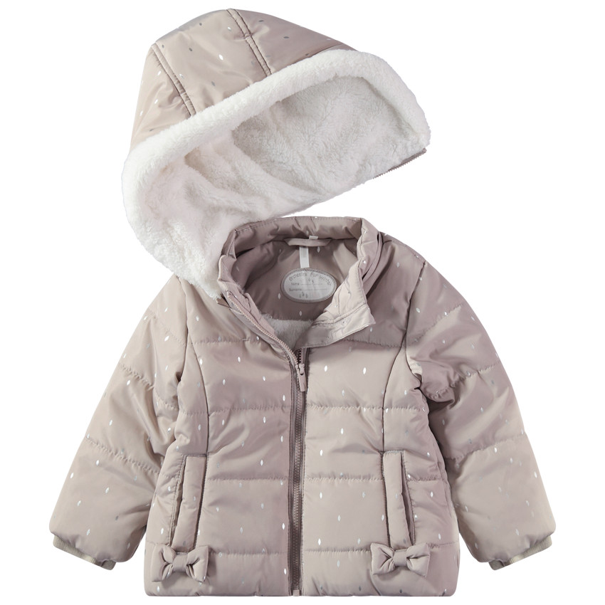 Doudoune matelassée doublée sherpa avec capuche amovible 