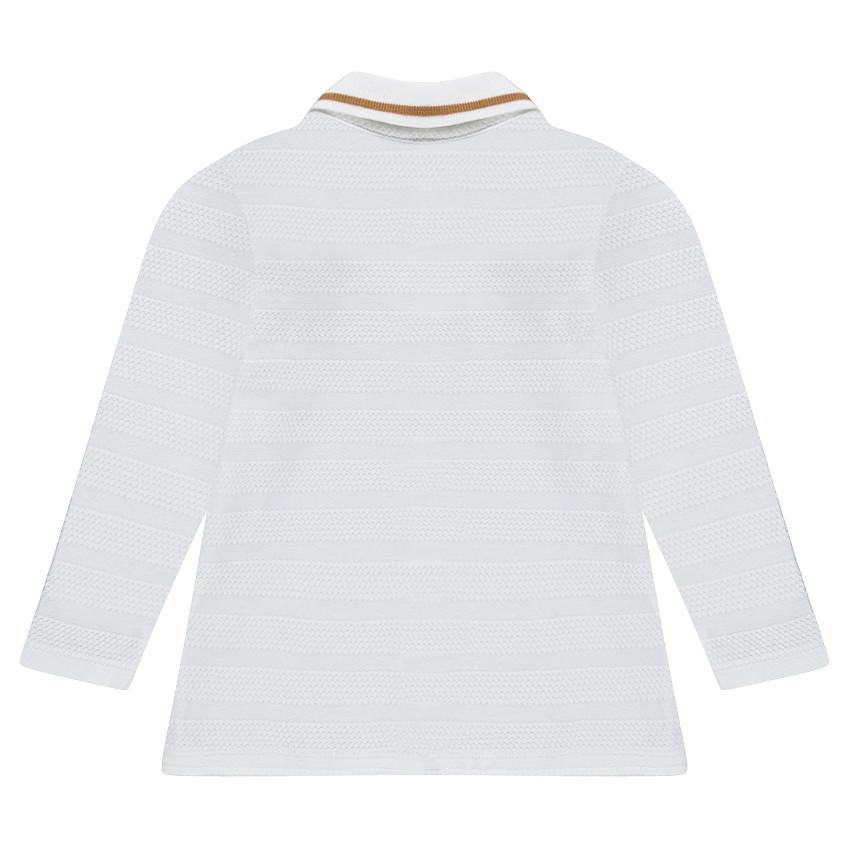 Polo manches longues effet rayé avec ourson printé 