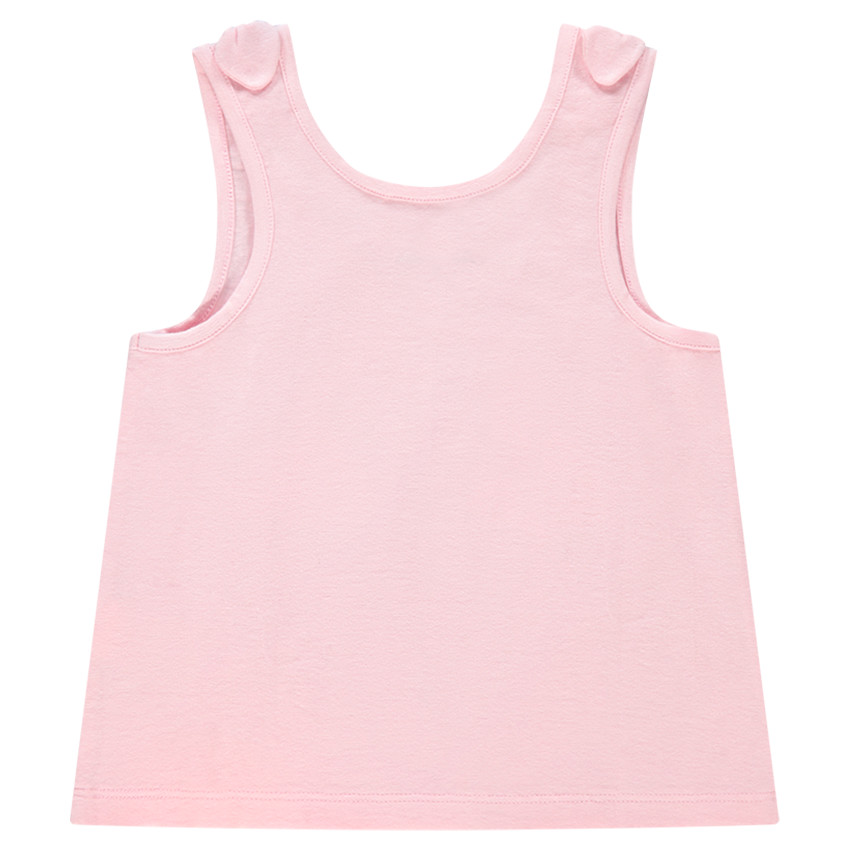 Débardeur en jersey uni avec noeuds et print fantaisie 