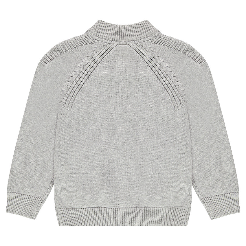 Gilet en tricot zippé avec badge patché sur la poitrine 