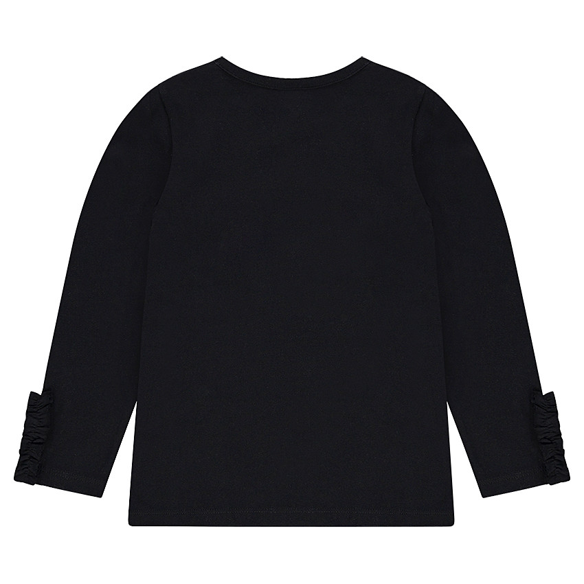 Tee-shirt manches longues en jersey avec volant sur le bout des manches 