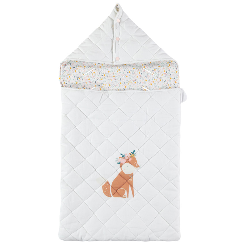 Nid d'ange avec renard printé et doublure imprimée 