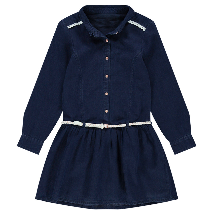 Junior - Robe en jeans manches longues avec ceinture amovible 