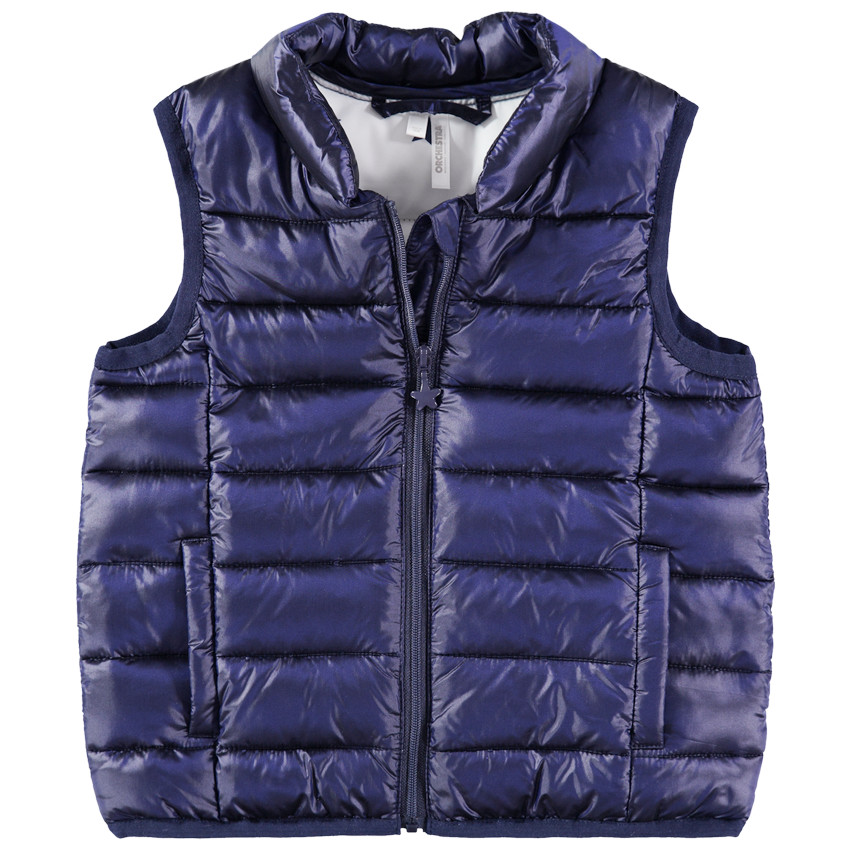 Doudoune sans manches légère avec doublure imprimée étoiles 