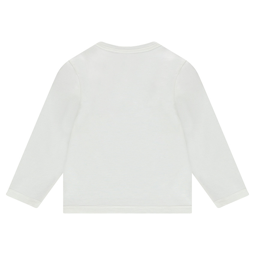 Tee-shirt manches longues en jersey uni avec ouverture au col 