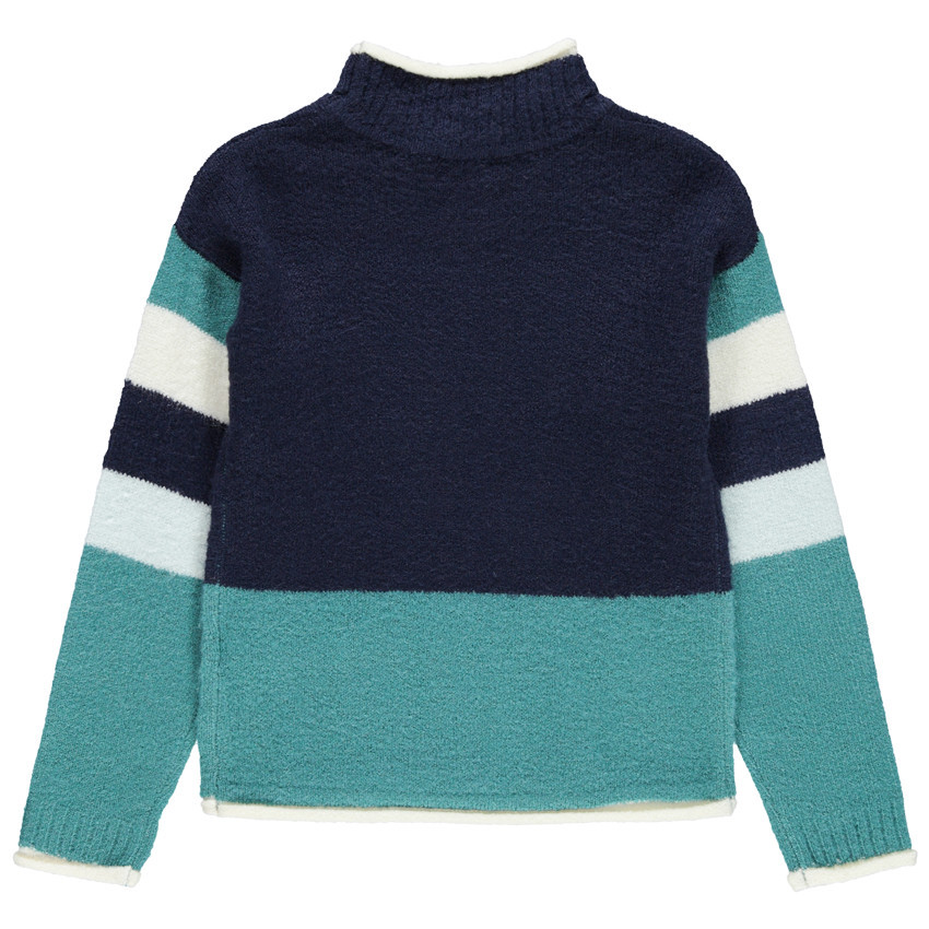 Pull en tricot contrasté à coeur en sequins magiques 