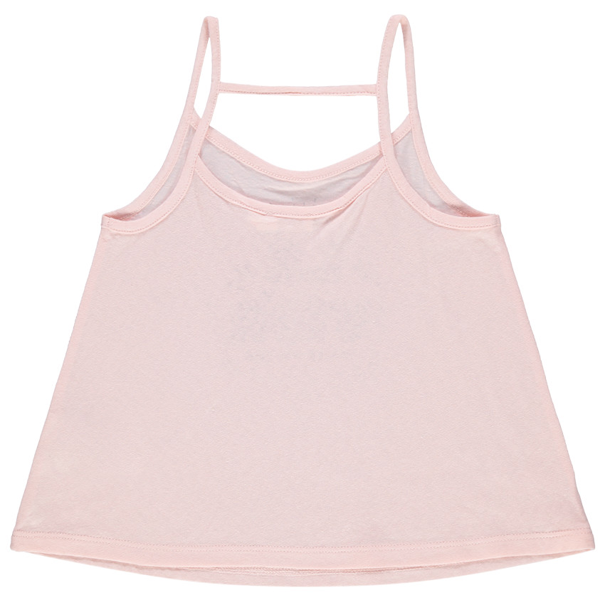 Débardeur à fines bretelles et message printé effet léopard 