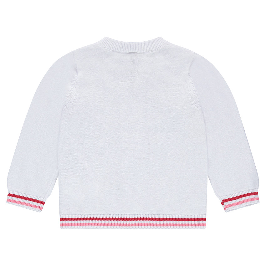 Gilet en tricot fin avec fleurs contrastées en jacquard 