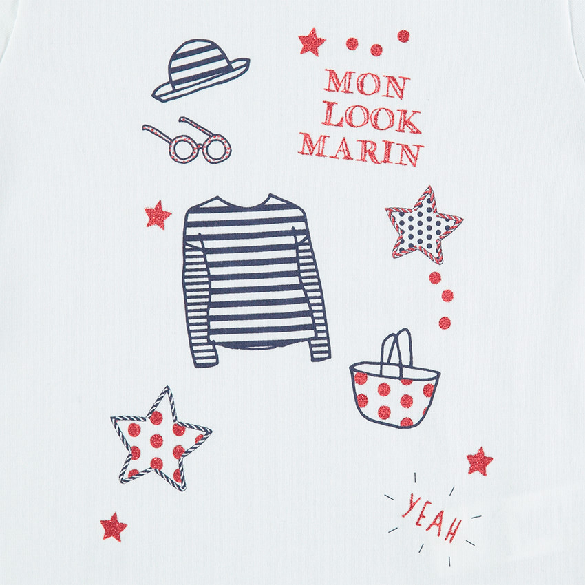 Tee-shirt manches longues en jersey avec motif fantaisie printé 