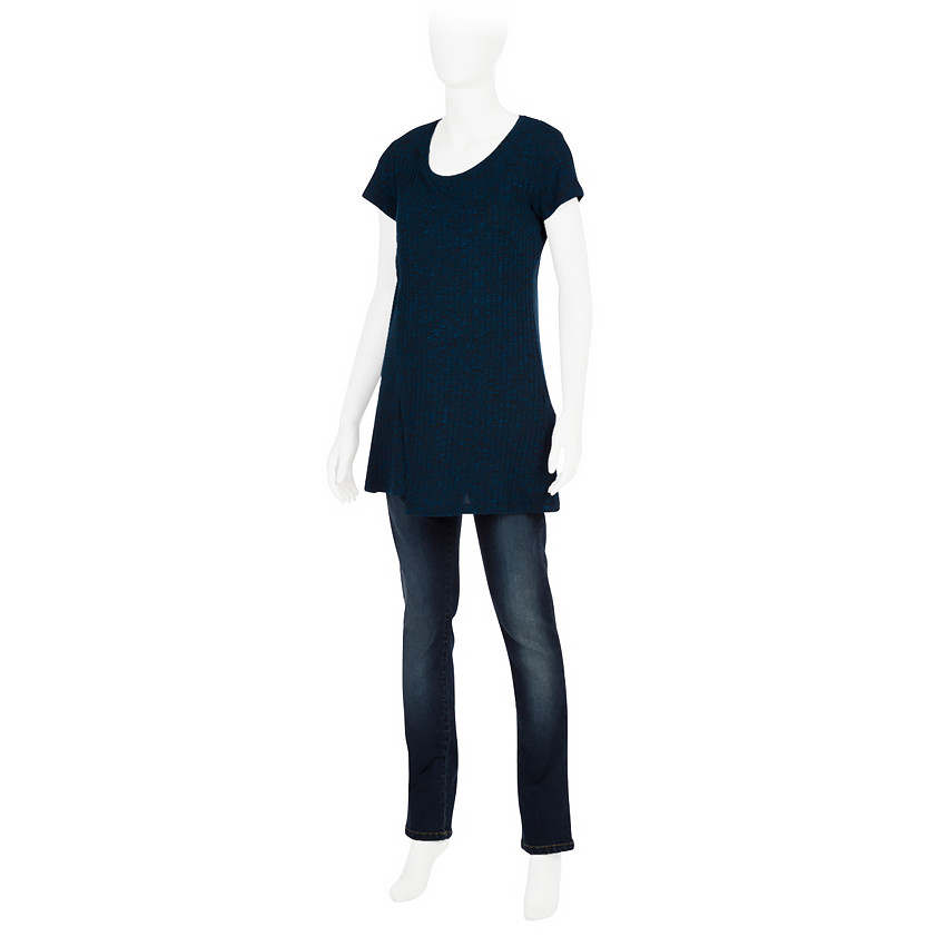 Tunique de grossesse manches courtes côtelée 