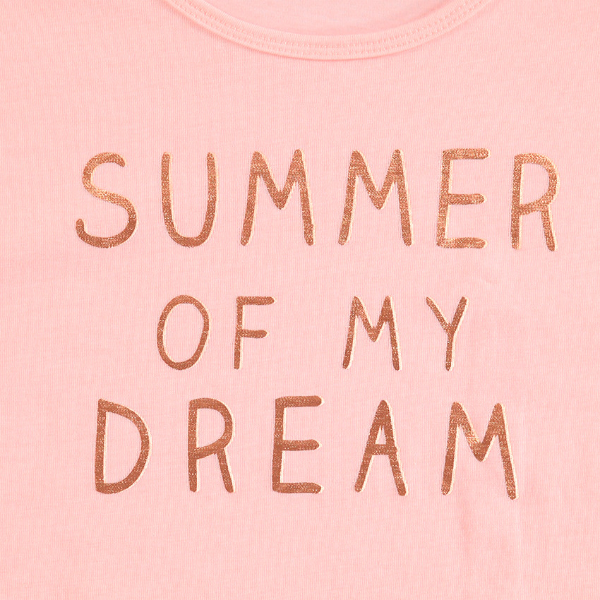 Junior - Tee-shirt manches courtes avec message printé et liens à nouer 