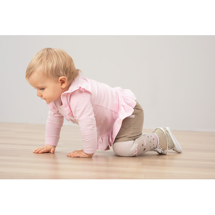 Tee-shirt manches longues volanté avec lapin patché et volants 