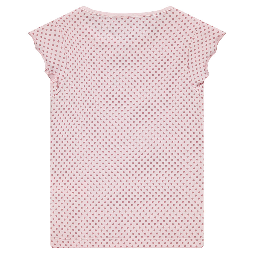 Tee-shirt manches courtes à pois all-over avec col fantaisie 