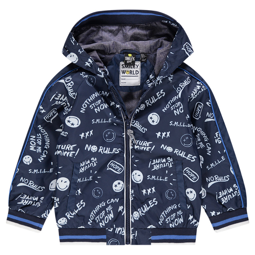 Coupe-vent doublé chambray avec Smiley printé all-over 