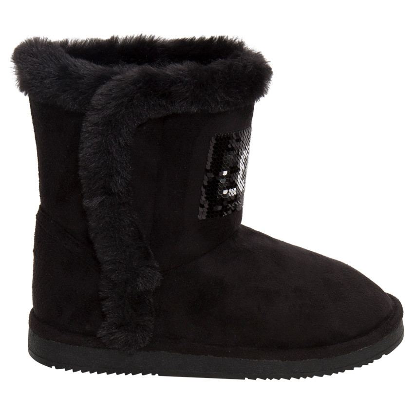 1/2 Bottes effet suédine avec messages en sequins magiques du 28 au 35 