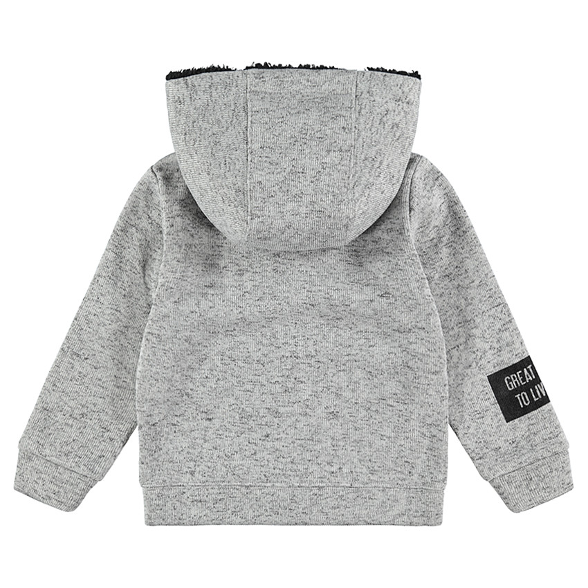 Junior - Veste en molleton avec ouverture zippée et textes printés 