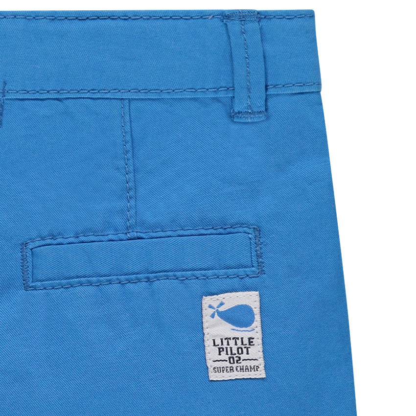 Bermuda en twill avec badges patchés et broderies 