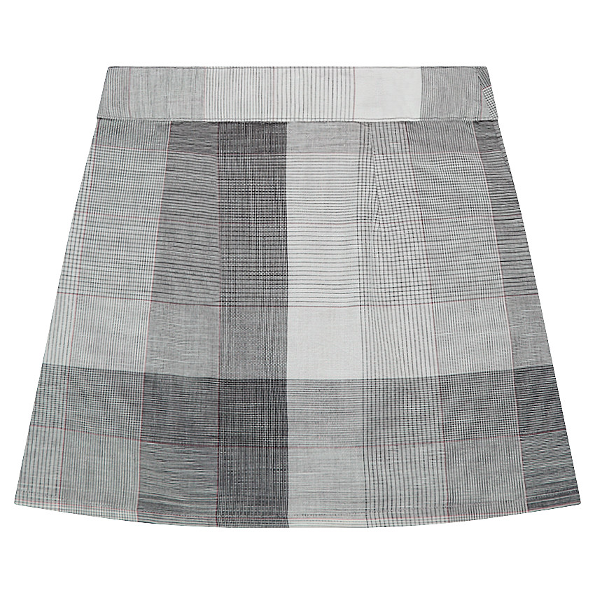 Jupe à carreaux avec double ouverture pressionnée 