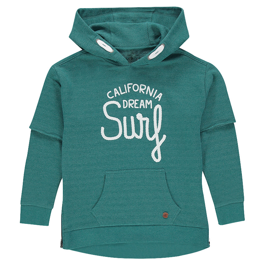 Junior - Sweat en molleton à capuche effet 2 en 1 avec message printé 