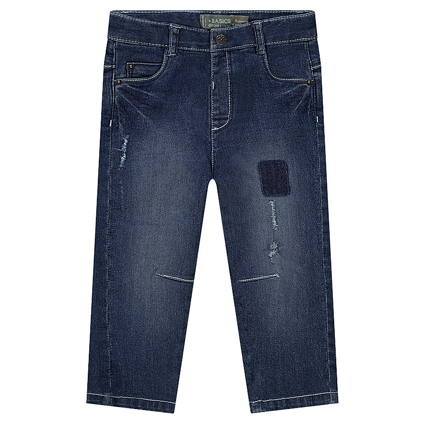 Jeans droit effet used 