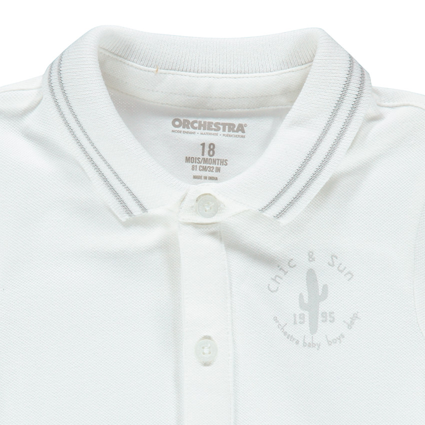 Combinaison courtes en coton piqué style polo 