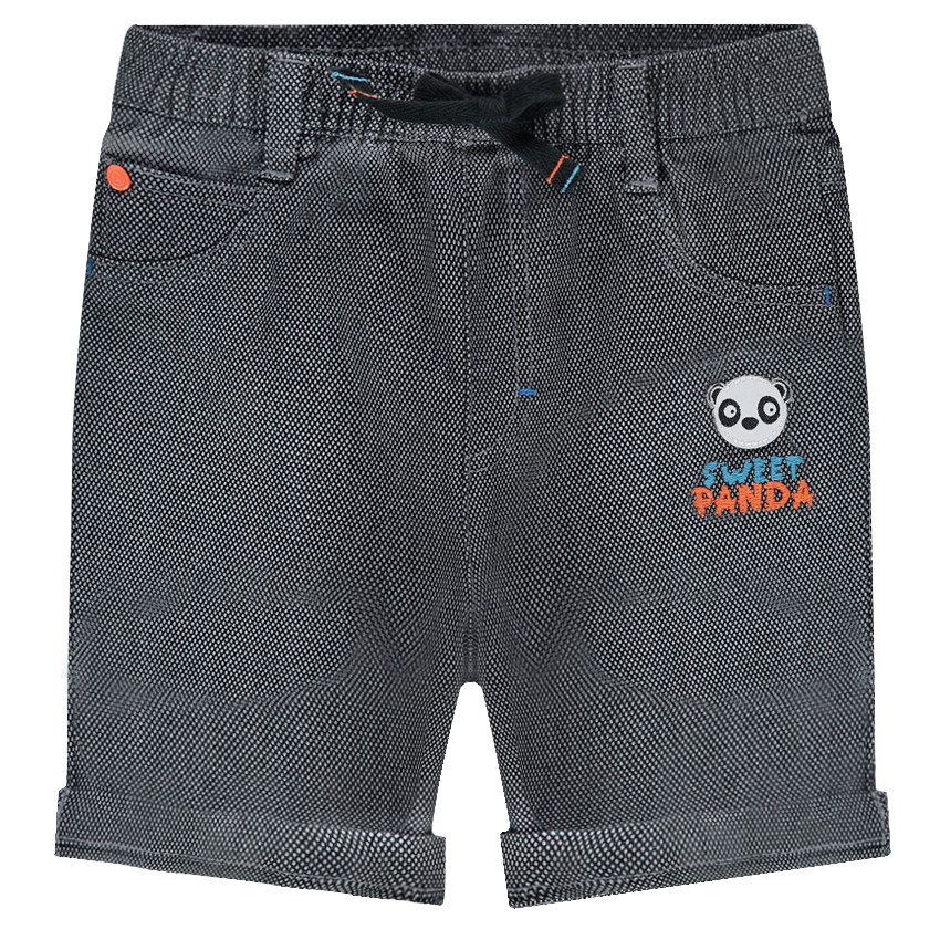 Bermuda en coton fantaisie avec panda patché 