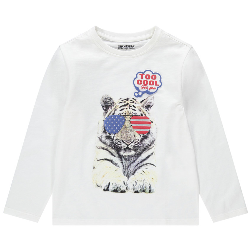 T-shirt manches longues en jersey avec motif fantaisie printé 