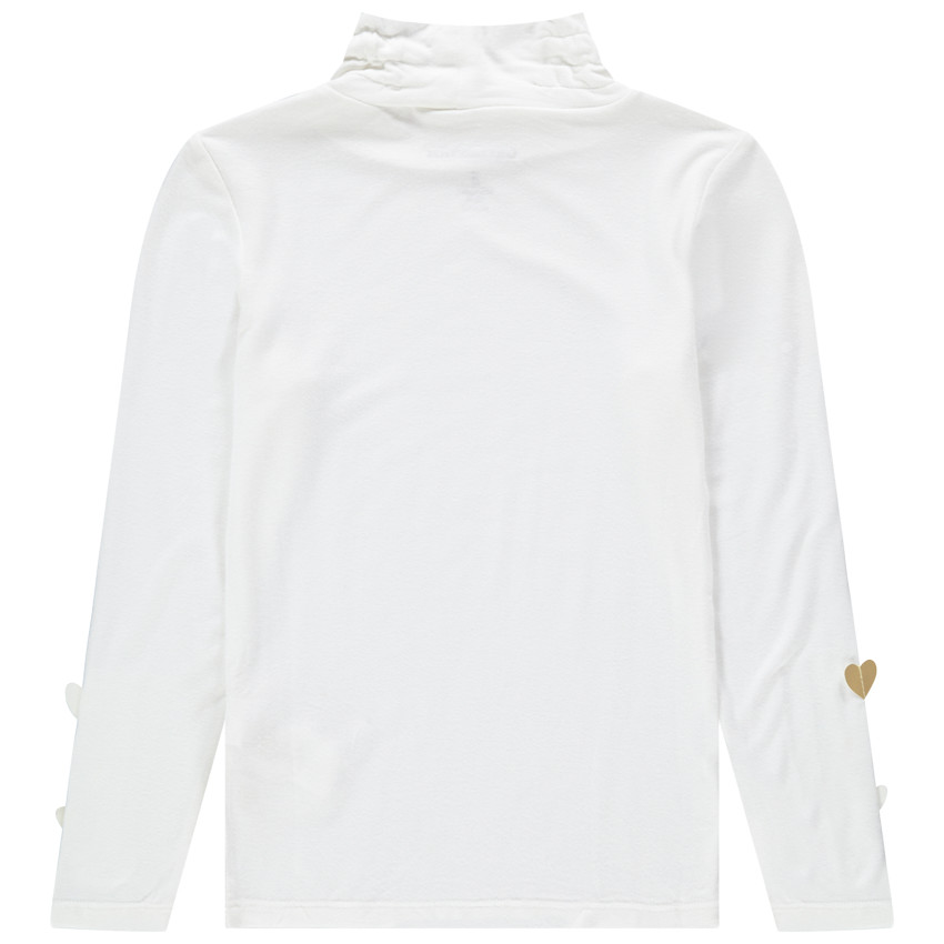 Sous-pull col cheminée à coeurs en relief 