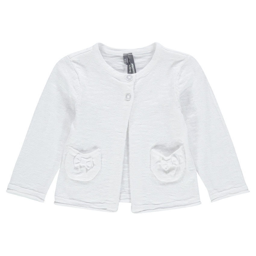 Gilet uni en slub avec poches à noeuds 