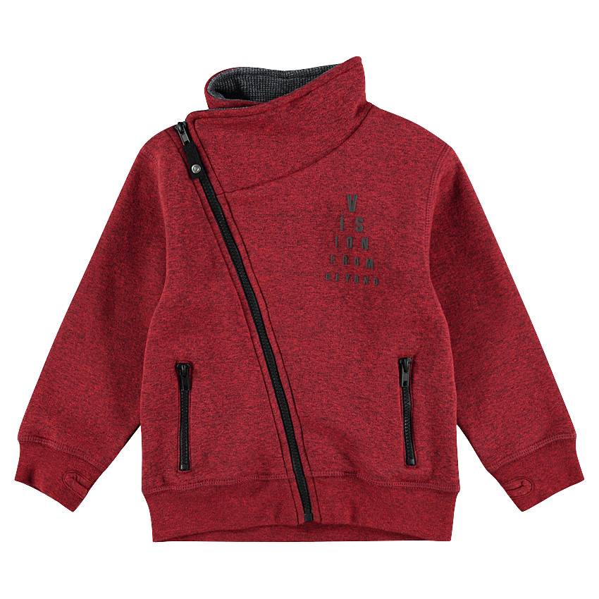 Gilet en molleton avec ouverture en biais et poches zippées 