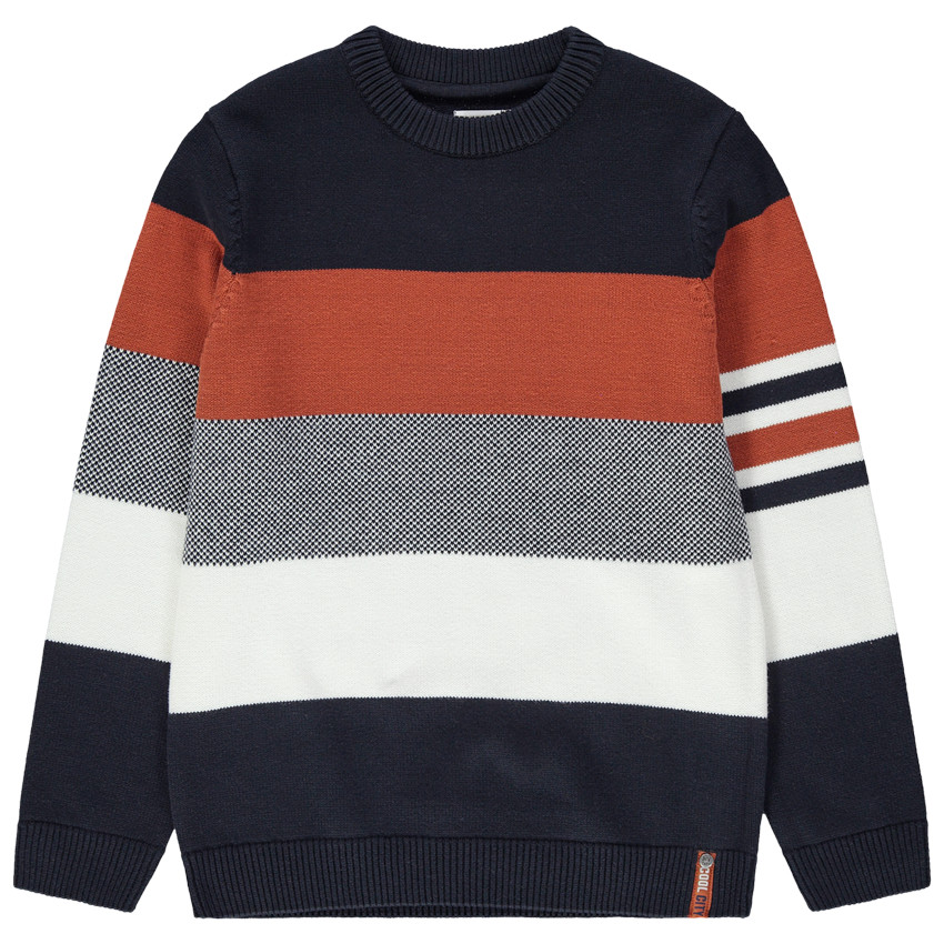 Junior - Pull en tricot à bandes contrastées 