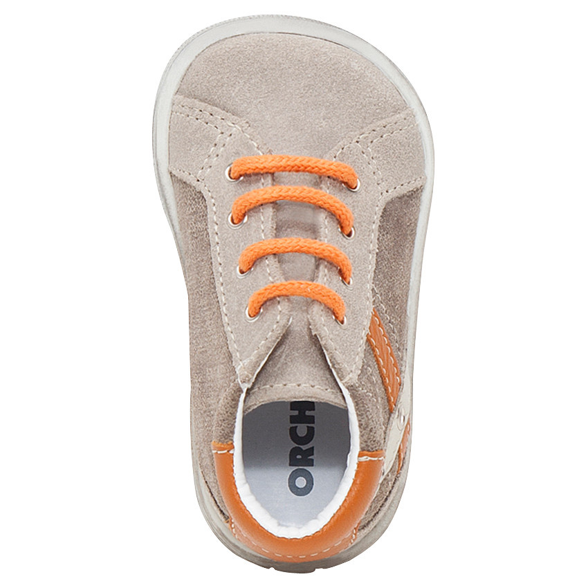 Bottillons en cuir à lacets avec empiècements et lacets contrastés 