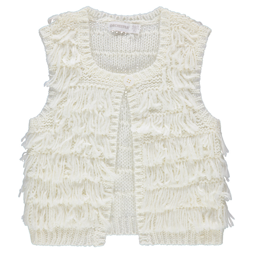 Gilet sans manches en tricot à franges 