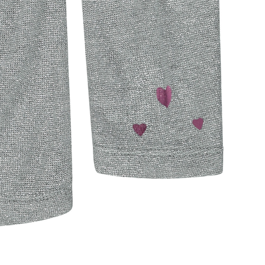 Sous-pull en jersey et lurex avec coeurs printés 