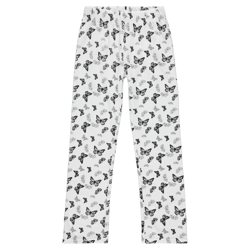 Junior - Pyjama long en velours print et imprimé papillons 