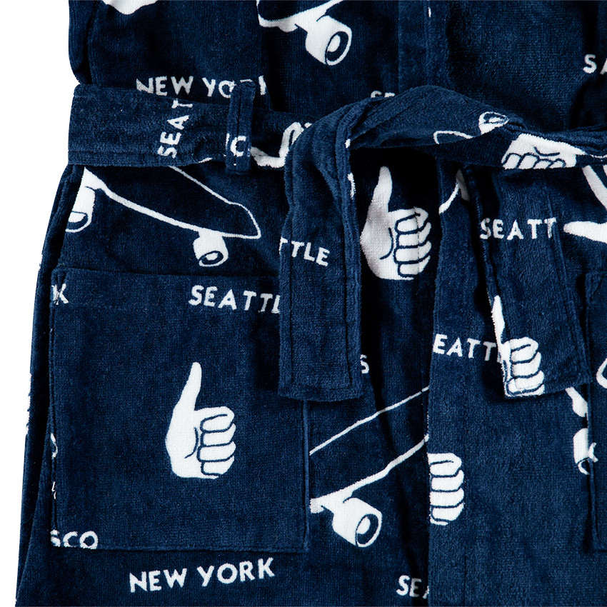 Junior - Peignoir en éponge avec motif esprit skateboard 