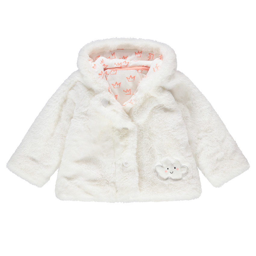 Veste en sherpa à capuche avec doublure en jersey imprimée 