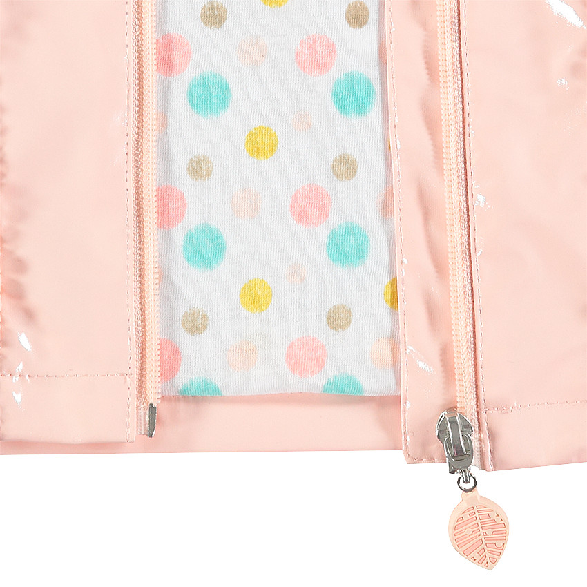 Parka à capuche en vinyle avec doublure en jersey à pois 