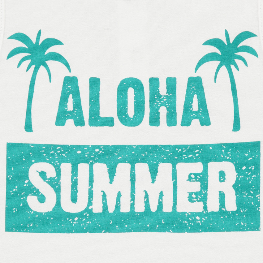 Débardeur en maille uni avec message effet crinkle sur le devant 