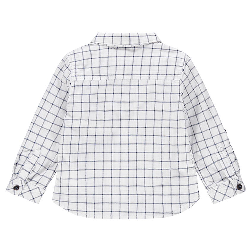 Chemise à petits carreaux all-over avec manches rétractables 