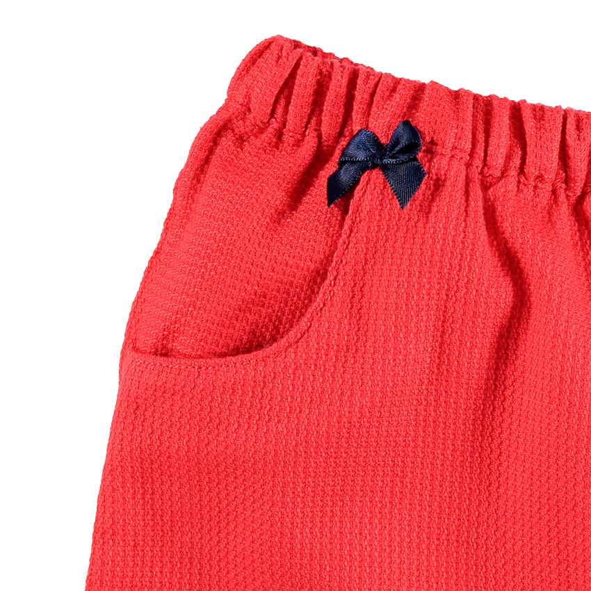 Pantalon en coton fantaisie avec noeuds en satin 