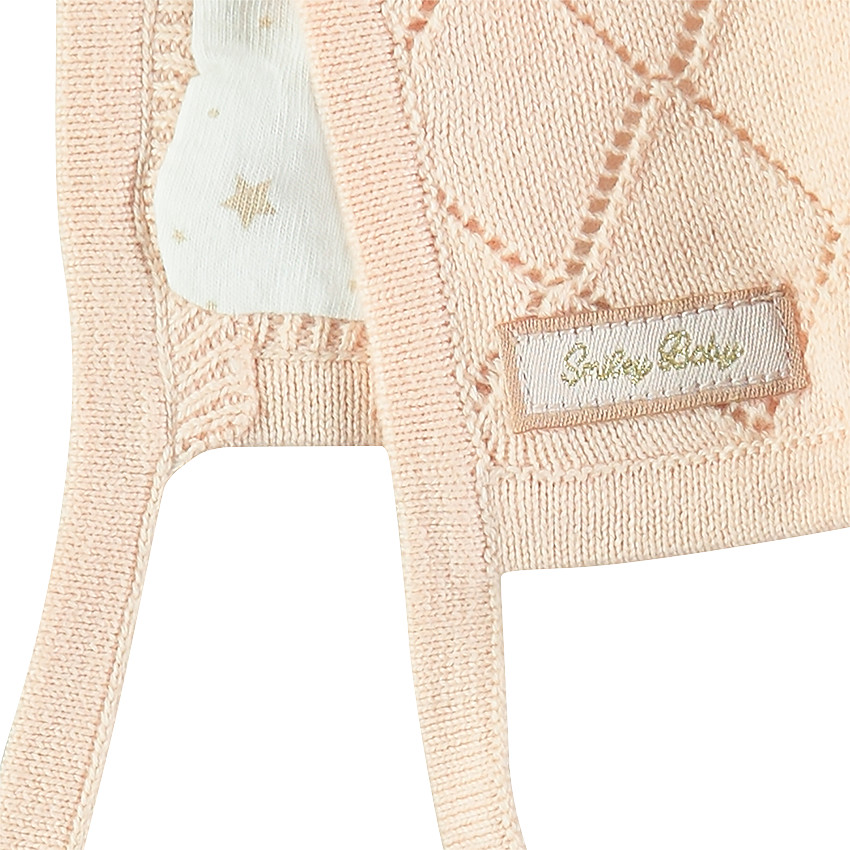 Bonnet en tricot fantaisie doublé jersey  